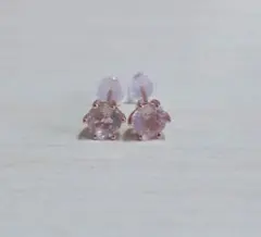 ローズクォーツ5mmピアスS925針♡やさしい恋色♡