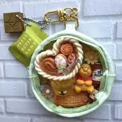 ガチャ詰めポーチ　プーさん　プレスバターサンド　ガチャ　ミニチュア　キーホルダー