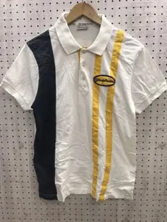 Sergio Tacchini ロゴ ワッペン 刺繍 2本線 切替半袖ポロシャツのサムネイル