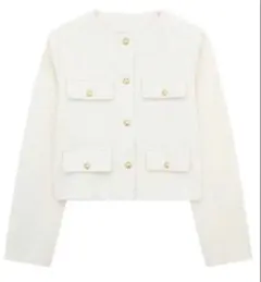 シーイン shein ツイードジャケット　ジャケット　ホワイトのサムネイル
