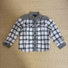 COMME CA ISM チェック柄長袖シャツ 110A