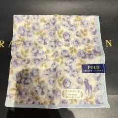 未使用◇Polo Ralph Lauren 大人のガーゼ 花柄ハンカチ