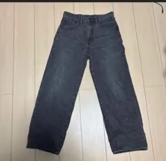 ブラックデニムパンツ　バギー