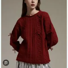 新品タグ付き　POPPY kurukuru ribbon loose knit