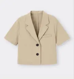 【美品】GU ハーフスリーブクロップドジャケット Lサイズ