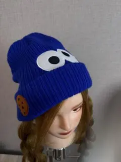 USJ クッキーモンスター ニット帽 ブルー セサミストリート