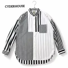 【日本製】CYDERHOUSE クレイジーパターン ストライプシャツL 綿100のサムネイル