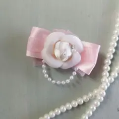 ピンクとパールビジュー　子供　キッズ　コサージュ　ブローチ　入学式　入園式