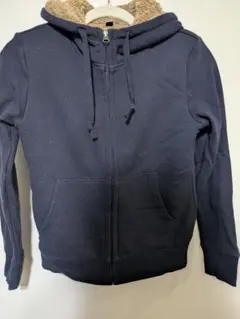 Sueさん専用　値下げ【美品】ユニクロ　ボア裏地付きパーカー　ネイビー　XS