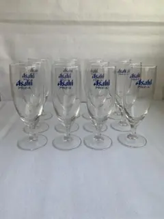 【12客セット】アサヒビールロゴ入りピルスナーグラスビールグラス当時物昭和レトロ