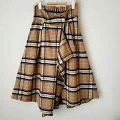 alicia PAGE BOY チェック巻きスカート 裏地付き sizeフリー