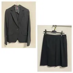 【スーツ2点セット】黒　ストライプ　n♡line 洋服の青山　7号/9号