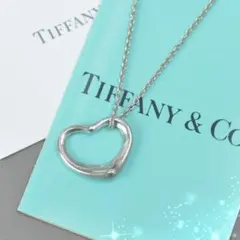 ア*ロ様 Tiffany ティファニー オープンハート ネックレス シルバー 9