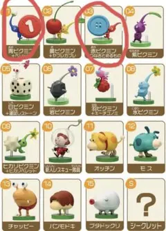 ピクミン　チョコエッグ　赤ピクミン➕つなぎとめるもの　青ピクミン➕ペレット　2点