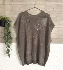 ★新品タグ付きlupilienルピリアン花柄モチーフ編前後2wayニット★のサムネイル