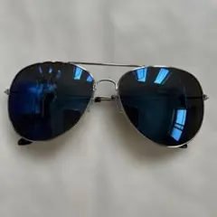 シルバーフレーム アビエーターサングラス