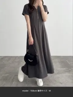 GeeRA 前後2WAYハーフジップキーネックフロントタックワンピースのサムネイル