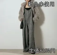 新作エシカ同型/ 前後2wayグレンチェック柄スカーチョサロペット/ブラック