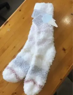 ジェラートピケ　ルームソックス　パステルボーダー