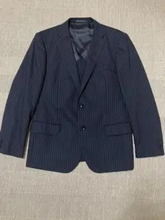 HILTON ネイビーストライプビジネスジャケットAB6