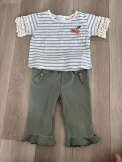 WILL MERY ストライプTシャツ フリルパンツセットのサムネイル