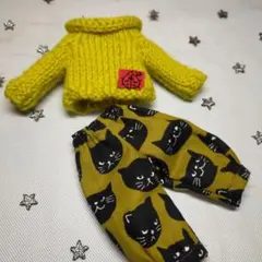 ネオブライス用 セーターと猫柄パンツセット