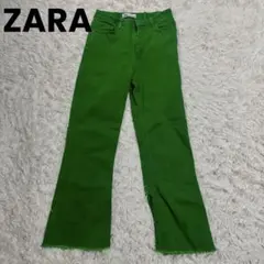 ZARA ザラ カットオフストレートパンツ カラーデニム