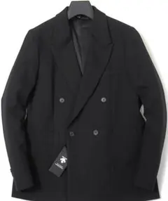 新品 デサント 撥水 ストレッチ 高機能 ツイル ダブル ジャケット M 墨黒