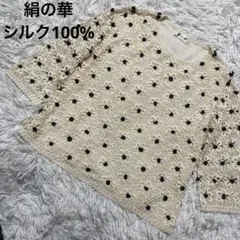 絹の華　スプートニク　シルク100% トップス　花　アイボリー　シースルー