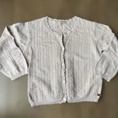 レース編みカーディガン 110サイズ くすみピンク