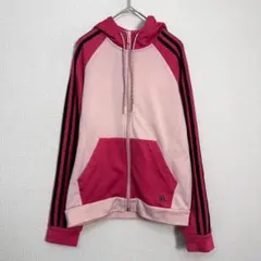 adidas　ピンク　パーカー　※毛玉あり　A247