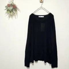タグ付き ZARA【L】 薄手セーター プルオーバー ブラック レイヤード向き
