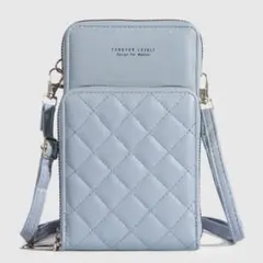 スマホショルダー　ミニバッグ　水色　スマホポーチ　大人可愛い　高級感　上品