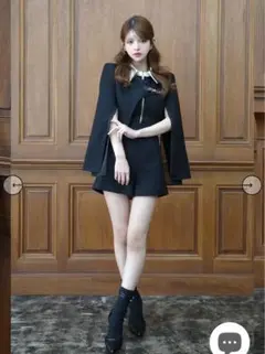 Randy ワンピース シアードッキングバックルツイードコンビネゾン