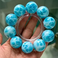 天然無処理　ラリマー ブレスレット 24mm-208.1g