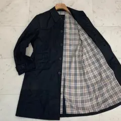 バーバリーブラックレーベル ステンカラーコート Mサイズ 裏地ノバチェック 黒色