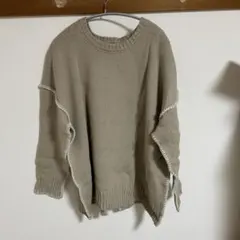 【INGNI】配色ステッチニット ベージュ M