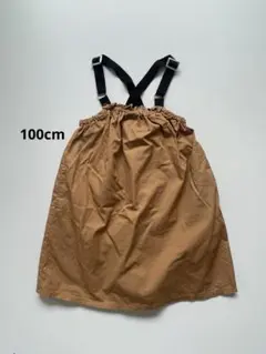 petit main ジャンバースカート 茶色 100cm 3-4Y