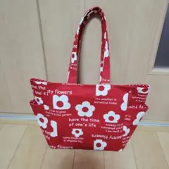 サイドポケット付きトートバックハンドメイド