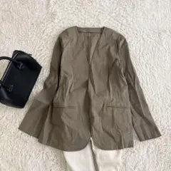 定価3.7万✨23区　洗える　リネンヴィスコース ストレッチジャケット　38のサムネイル
