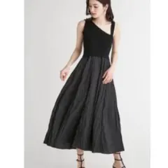 CELFORD ワンショルニットドッキングワンピース ブラック