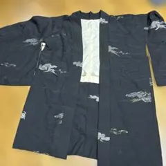 黒 雲刺繍 羽織 帯紐付き