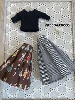 No.3773 ハンドメイド22cmドール服 3点セット（ピアス付き）