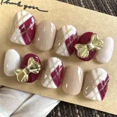 アーガイル　テラコッタ　ワインレッド