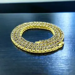 テニスネックレス 50cm 幅4mm テニスチェーン ゴールド ブリンブリン