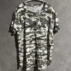 マッドパイ Tシャツ クルーネック 半袖 迷彩 M 灰 綿 デート