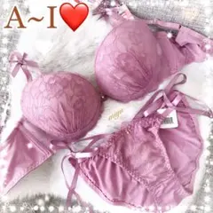 新作❣️リボンレース♥️全2色♬ブラジャー&ショーツ上下セット✨ワコール系トリンプ系