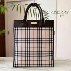 美品】バーバリーロンドン 2WAYトートバッグ ナイロンキャンバス 3Q33 
