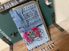 デニムリメイク★通帳ケース★A17