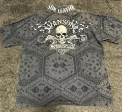 大特価！ バンソン VANSON 半袖ポロシャツ スカルピストン ペイズリーのサムネイル